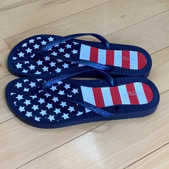 Capelli Of New York American Flag Flip Flops Size 8 - Picture 5 of 16